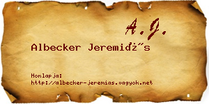 Albecker Jeremiás névjegykártya